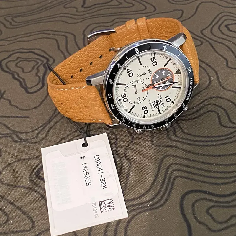 Citizen Brycen Eco-Drive Chronograph Brown Leather Men's Watch- CA0641-32X